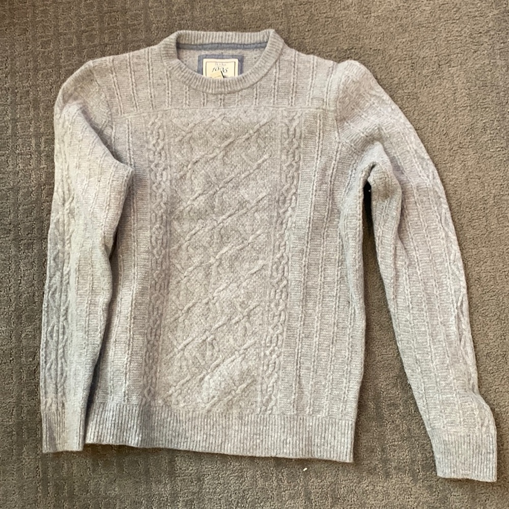 New gray cable knit sweater